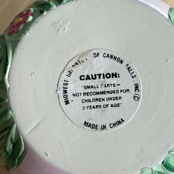 Vintage Miniature Tea Set Garden Pink Floral Bee Midwest Imports of Canon Falls - Picture 5 of 16